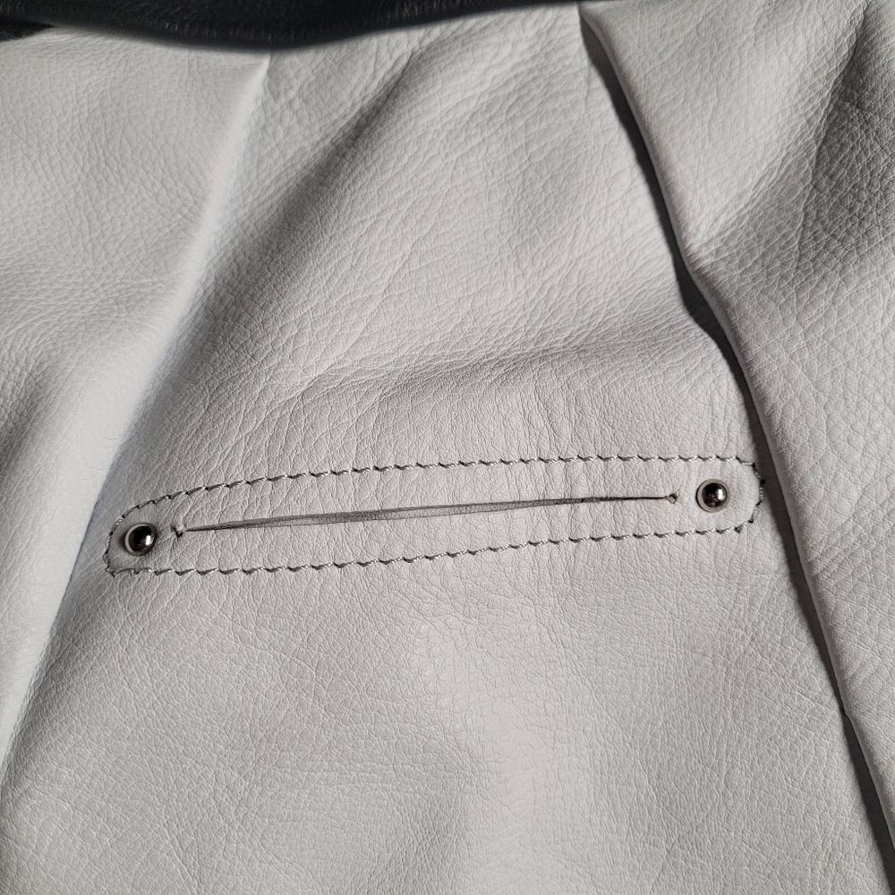 B Makowsky white & black leather handbag - M79 - Picture 11 of 12